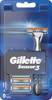 Фото Gillette бритвенный станок Sensor 3 с 6 сменными картриджами