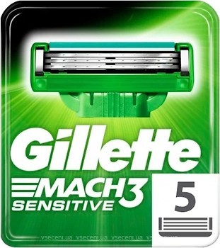 Фото Gillette сменные картриджи Mach 3 Sensitive 5 шт
