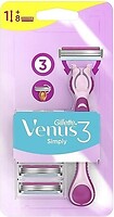 Фото Gillette Venus бритвенный станок Simply 3 с 8 сменными картриджами