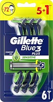 Фото Gillette бритвенный станок Blue 3 Sensitive одноразовый 6 шт