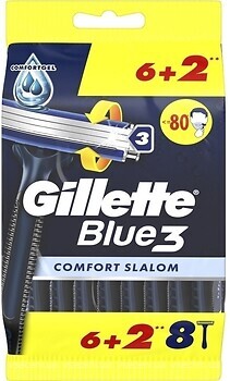 Фото Gillette бритвенный станок Blue 3 Comfort Slalom одноразовый 8 шт