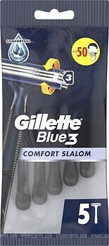 Фото Gillette бритвенный станок Blue 3 Comfort Slalom одноразовый 5 шт
