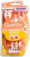 Фото Wilkinson Sword (Schick) бритвенный станок Quattro 4 Smooth Sparkle одноразовый женский 3 шт