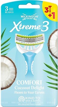 Фото Wilkinson Sword (Schick) бритвенный станок Xtreme3 Comfort Coconut Delight одноразовый женский 4 шт