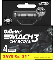 Фото Gillette сменные картриджи Mach 3 Charcoal 4 шт
