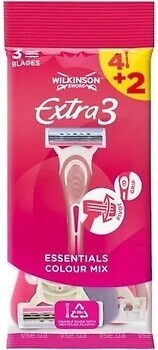 Фото Wilkinson Sword (Schick) бритвенный станок Extra 3 Beauty Essentials Colour Mix одноразовый женский 6 шт