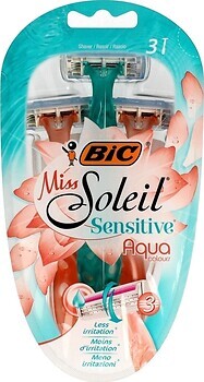 Фото BIC бритвенный станок Miss Soleil Sensitive Aqua одноразовый женский 3 шт