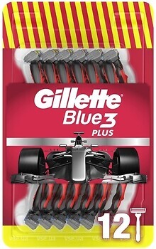 Фото Gillette бритвенный станок Blue 3 Plus Red одноразовый 12 шт