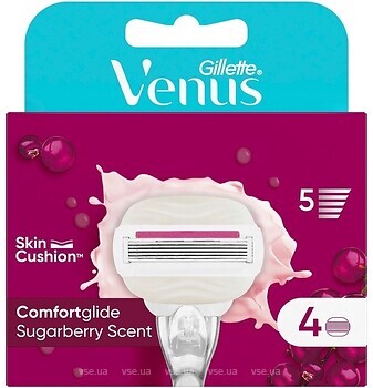 Фото Gillette Venus сменные картриджи ComfortGlide Sugarberry Scent 4 шт