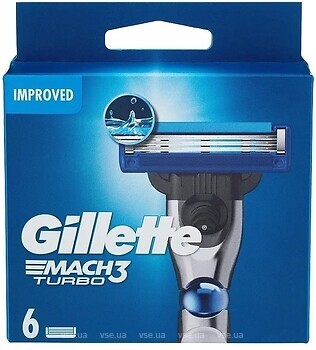 Фото Gillette сменные картриджи Mach 3 Turbo 6 шт
