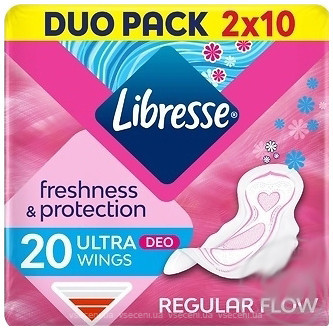Фото Libresse Ultra Thin Normal Freshness & Protection Wings Deo Duo 2x 10 шт