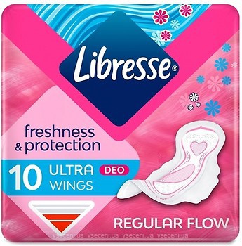 Фото Libresse Freshness & Protection Ultra Deo с крылышками 10 шт