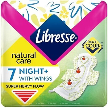 Фото Libresse Natural Care 7 Night+ With Wings 7 шт