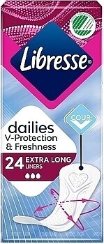 Фото Libresse Dailies V-Protection & Freshness Extra Long 24 шт