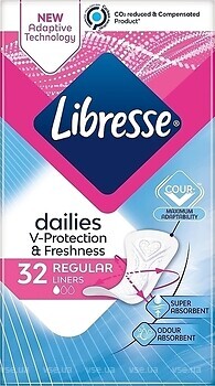 Фото Libresse Dailies V-Protection & Freshness Regular 32 шт