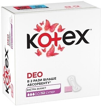 Фото Kotex Super Deo 2x 52 шт