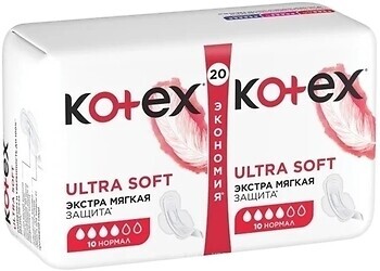 Фото Kotex Ultra Soft Normal 2x 20 шт