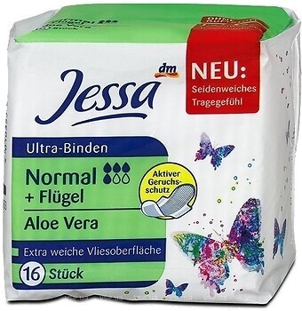 Фото Jessa Ultra-Binden Normal+Flugel Aloe Vera 16 шт