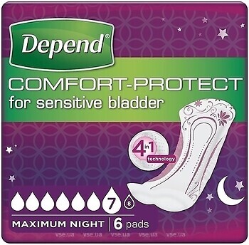 Фото Depend Comfort-Protect Maximum Night 6 шт