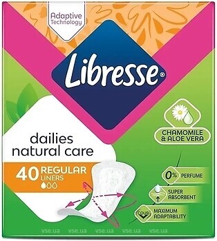 Фото Libresse Dailies Natural Care Regular 40 шт