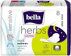 Фото Bella Herbs Ultra Night Aloe Vera 8 шт