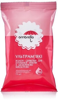 Фото Ombrello влажные салфетки для интимной гигиены с молочной кислотой 15 шт