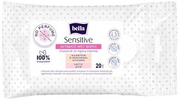 Фото Bella влажные салфетки для интимной гигиены Sensitive 20 шт