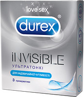 Фото Durex Invisible презервативы латексные с силиконовой смазкой 3 шт