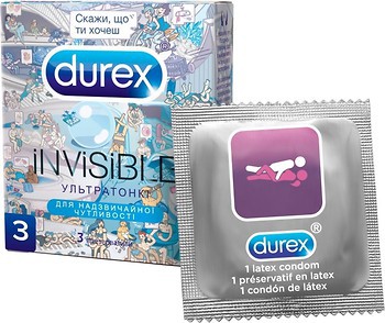 Фото Durex Invisible презервативы Молодежная коллекция 3 шт