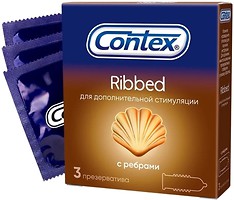 Фото Contex Ribbed презервативы латексные с силиконовой смазкой 3 шт