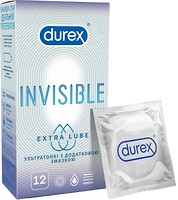 Фото Durex Invisible Extra Lube презервативы латексные 12 шт