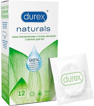 Фото Durex Naturals презервативы латексные с гелем-смазкой 12 шт