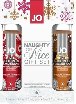 Фото System Jo Naughty or Nice Gift Set Candy Cane & Gingerbread интимная гель-смазка 2x 30 мл