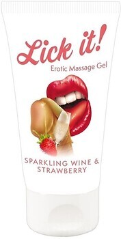 Фото Orion Lick it Erotic Massage Gel Sparkling Wine & Strawberry интимная гель-смазка 50 мл
