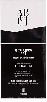 Фото About hair Color, Care, Shine 3 в 1 с эффектом ламинирования 111 черный