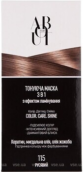 Фото About hair Color, Care, Shine 3 в 1 с эффектом ламинирования 115 русый