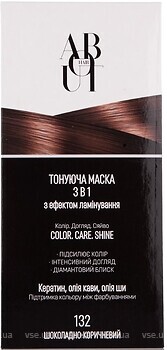 Фото About hair Color, Care, Shine 3 в 1 с эффектом ламинирования 132 шоколадно-коричневый