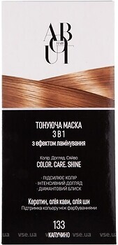 Фото About hair Color, Care, Shine 3 в 1 с эффектом ламинирования 133 капучино