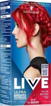 Фото Schwarzkopf Professional LIVE Ultra Brights or Pastel 092 Pillar Box Red красный