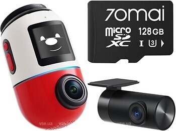 Фото 70mai Dash Cam X800 Omni Red 128GB + камера заднего вида