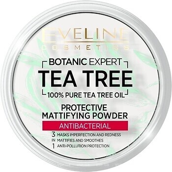 Фото Eveline Cosmetics Botanic Expert Tea Tree Protective Mattifying Antibacterial Powder 001 Transparent