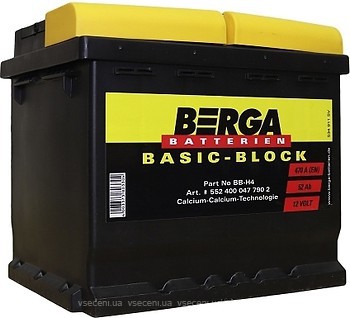 Фото Berga Basic Block 52 Ah (BB-H4-52, 552 400 047)