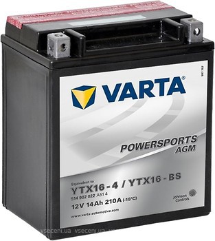 Фото Varta Powersports AGM 14 Ah (YTX16-4, YTX16-BS)