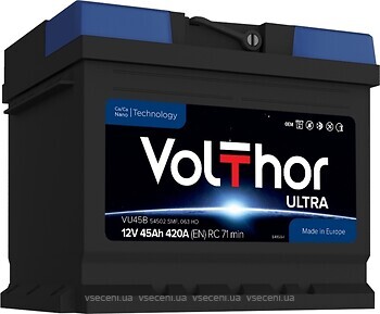 Фото VolThor Ultra 45 Ah Euro (54502, 301245, VU45B)