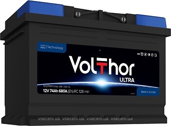 Фото VolThor Ultra 74 Ah Euro (57412, 301274, VU74H)