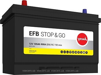 Фото Vesna Premium Japan EFB Stop & Go 105 Ah (1) (313105, 60519, VSG10JX)