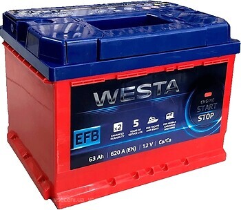 Фото Westa Red EFB Start-Stop 6СТ-63 Аз