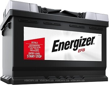 Фото Energizer Premium EFB 70 Ah (EE70L3, 570500076)