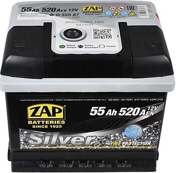 Фото ZAP Silver 55 Ah Euro (555 87)