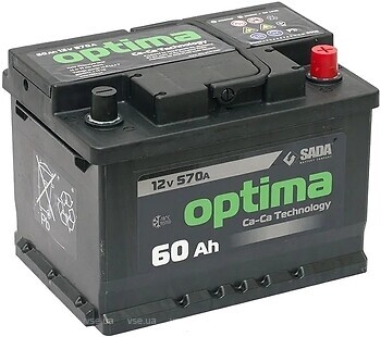 Фото Optima 60 Ah Euro EN570 (0) R низкий